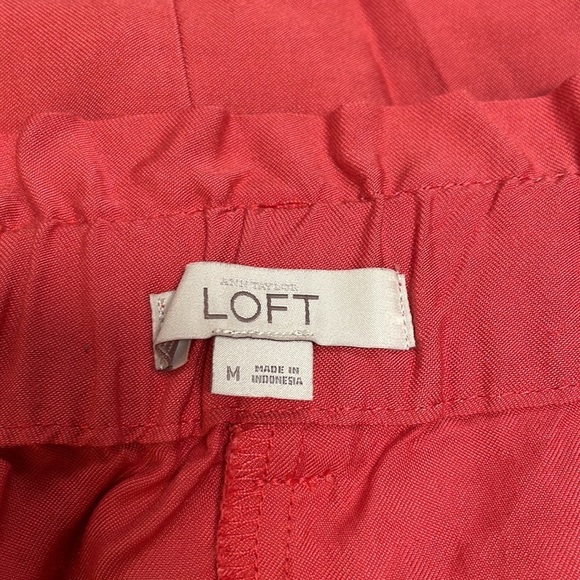 Ann Taylor LOFT | Tie Paperbag Waist Wrap Skirt Coral - Picture 7 of 8